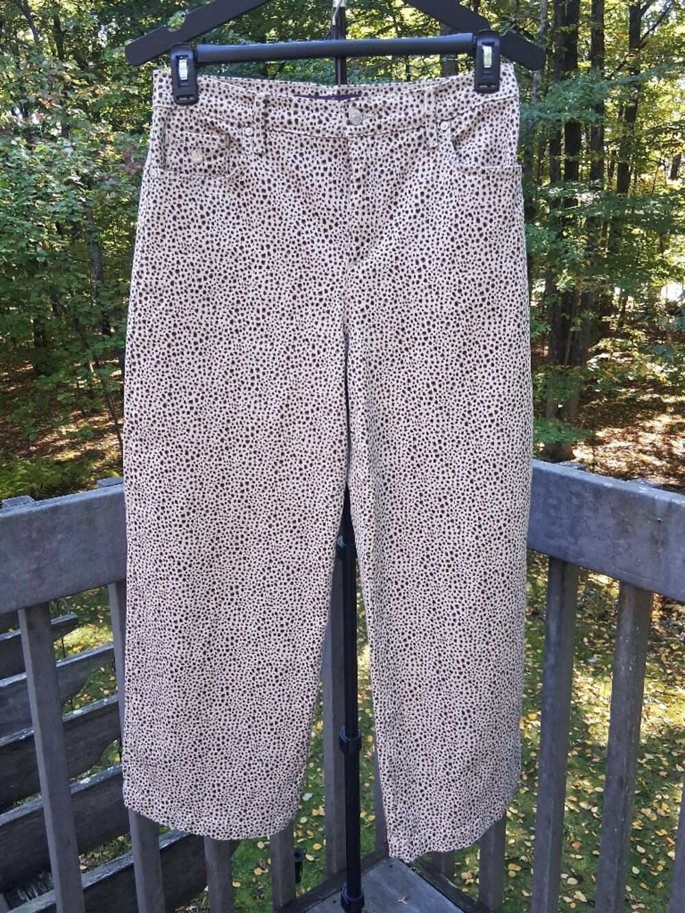 Gloria Vanderbilt Amanda Leopard Print Cropped Jeans - Size 8
